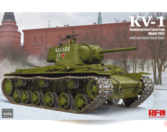 Сборная модель Танк KV-1 с усиленной литой башней мод.1942 (с рабочими траками)