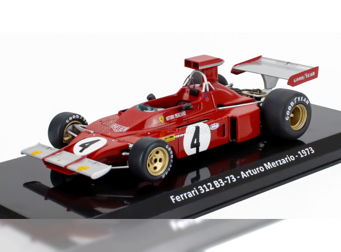 FERRARI F1 312 B3 N 4 Season (1973) Arturo Merzario - Con Vetrina - With Showcase, Red