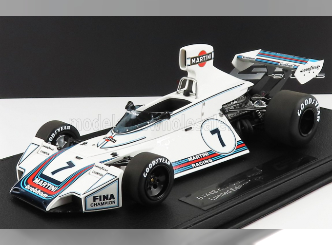 BRABHAM F1 Ford Bt44b Martini №7 Season (1975) Carlos Reutemann - Con Vetrina - With Showcase, White