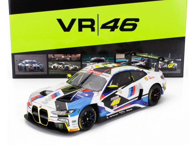BMW 4-series M4 Gt3 Team Wrt №46 Gulf 12h Abu Dhabi (2023) Valentino Rossi - Nick Yelloy - Dries Vanthoor, White Black Blue
