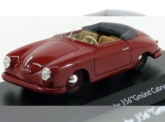 PORSCHE 356 Gmund Cabriolet Open (1950), Dark Red