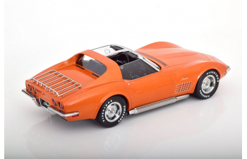 CHEVROLET Corvette C3 with removable roof parts and side pipes (1972), orange-metallic