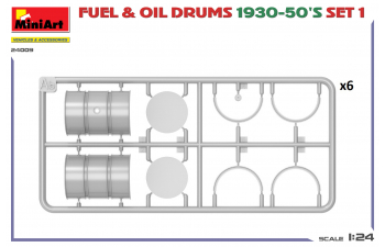 Сборная модель топливные и масляные бочки военные / Fuel & Oil Drums Military 1930-50