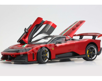 FERRARI F80 (2024) - ITALIAN STRIPES - Carbon Silver Rims - CON VETRINA - WITH SHOWCASE 
