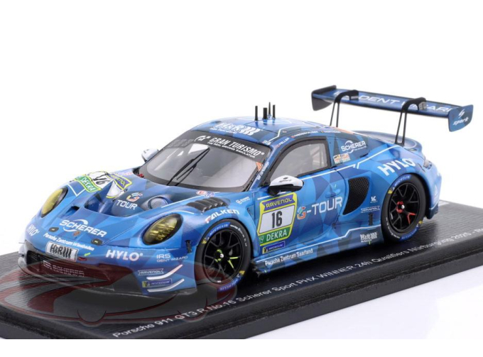 PORSCHE 911 GT3 R №16 Winner 24h Qualifiers Nürburgring 2025 Scherer Sport Patric Niederhauser, Laurens Vanthoor (2025)