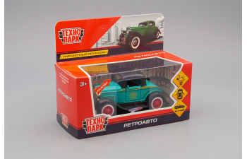 Ретроавто, зеленый + световые и звуковые эффекты