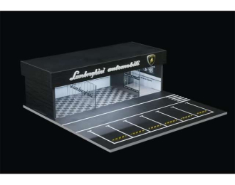 Diorama *Lamborghini garage with light*, white/black