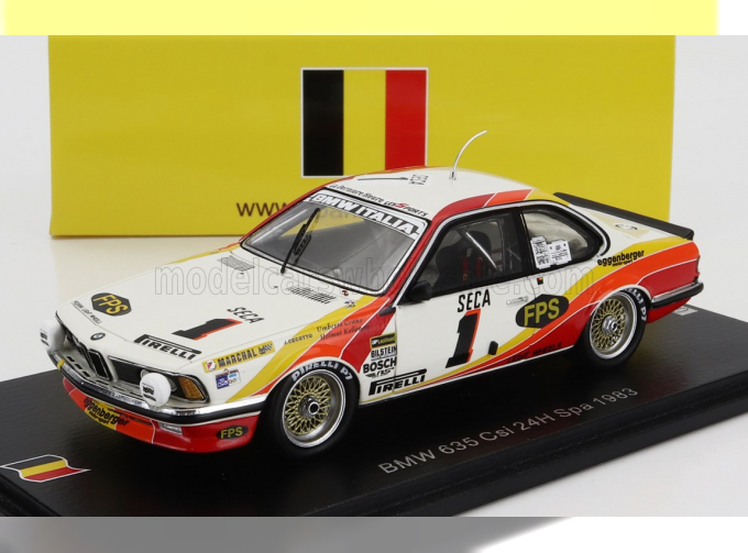 BMW 6-series 635 Csi Team Bmw Italia №1 24h Spa (1983) Umberto Grano - Helmut Kelleners - Johnny Cecotto, White Orange Yellow