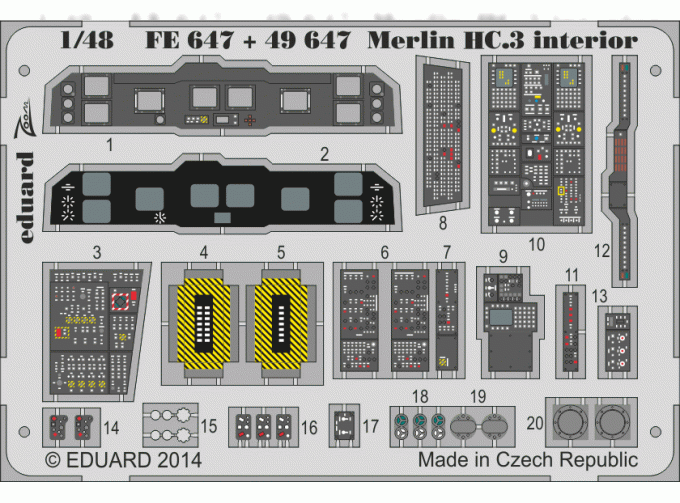 Фототравление Цветное фототравление для Merlin HC.3 interior S.A.