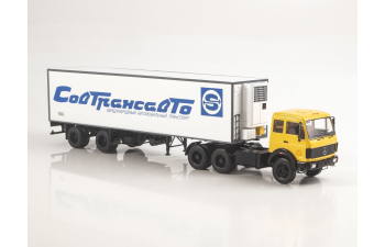 MERCEDES-BENZ NG 2232 с полуприцепом Lamberet Совтрансавто, желтый / белый / синий