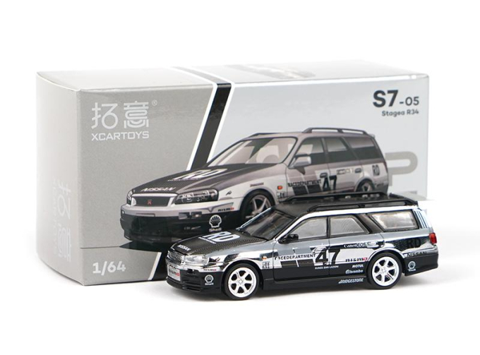 NISSAN Stagea R34 #47, grey / black / white