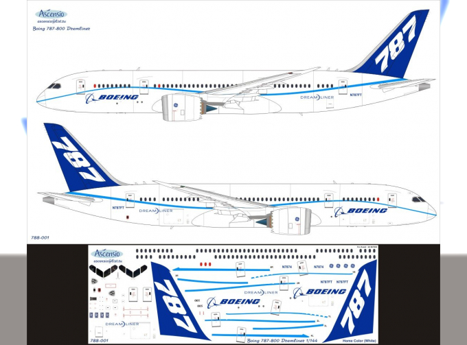 Декаль на самолет Boeing	787-9 Virgin Atlantic