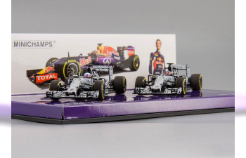 2-car set - INFINITI Red Bull Racing RENAULT RB11 Pre-season testing Ricciardo - Kvyat (2015), black / white