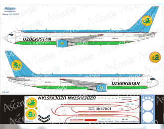 Декаль на самолет боенг 767-300F (Uzbekistan Airways CARGO)