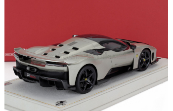 FERRARI F80 (2024) - Con Vetrina - With Showcase, Alluminio Lucido - Grey Gloss