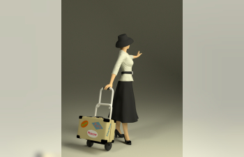 Фигурка "Дама с чемоданом" (окрашена)