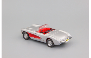 CHEVROLET Corvette (1957), silver / red