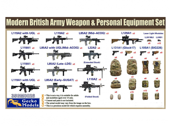 Сборная модель Modern British Army Weapon & Equipment Set