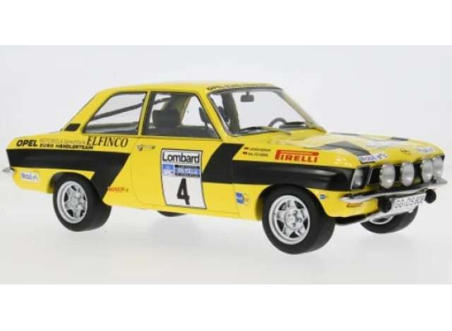 OPEL Ascona A #4 RAC Rally W. Röhrl and C. Geistdörfer (1975), yellow/black