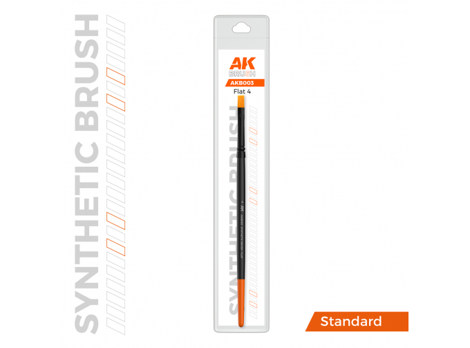 Синтетическая кисть - Плоская 4 / AK SYNTHETIC BRUSH – FLAT 4