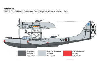 Сборная модель CANT Z.501 Gabbiano Idrovolante Airplane Military Aeronautica Militare