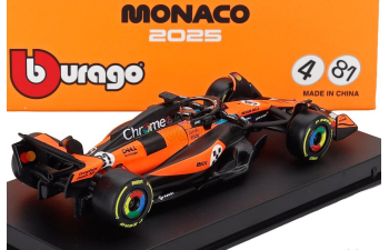 McLAREN F1 Mcl39 Team Mclaren №81 3rd Monaco Gp (2025) Oscar Piastri - With Pilot And Showcase, Orange Black