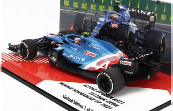 RENAULT F1 A521 Renault E-tech 20b Team Alpine №31 Winner Hungary Gp (2021) Esteban Ocon, Blue Met Red White