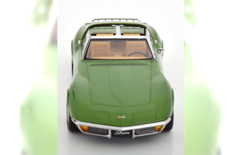 CHEVROLET Corvette C3 with removable roof parts and side pipes (1972), light green-metallic