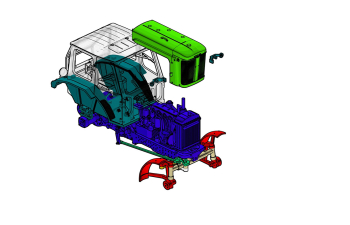 Сборная модель Трактор ЮМЗ-6Л фото версия с задней стенкой для экскаватора
