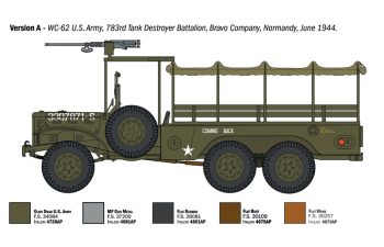 Сборная модель DODGE Wc-62/63 Truck 6x6 Military 3-assi 1945