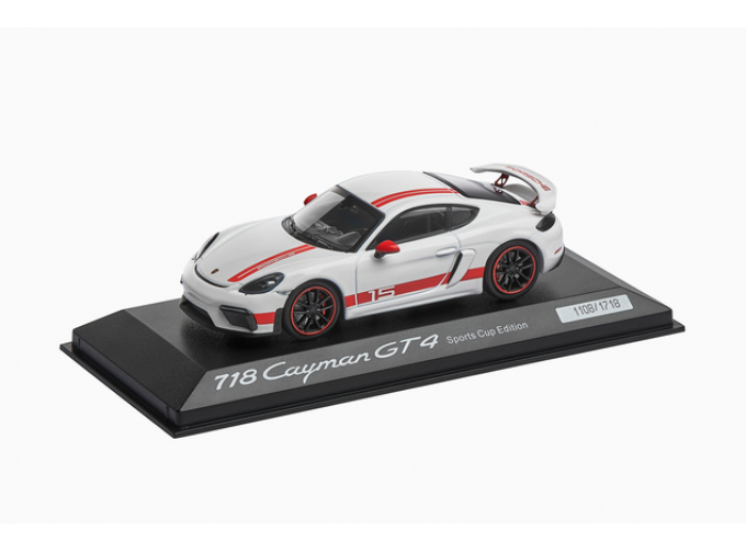 Porsche 718 Cayman GT4 Sports Cup Edition white / red