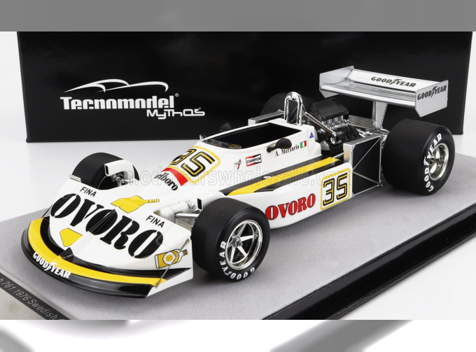 MARCH F1 761 Ovoro №35 Sweden Gp (1976) Arturo Merzario, White Yellow Black