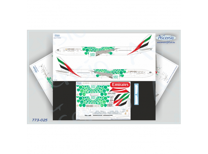 Декаль на 777-300ER Emirates EXPO2020 (Green)