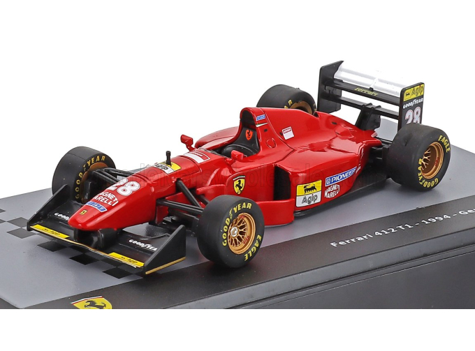 FERRARI F1 412 T1b №28 Season (1994) Gerhard Berger - Con Vetrina - With Showcase, Red Black