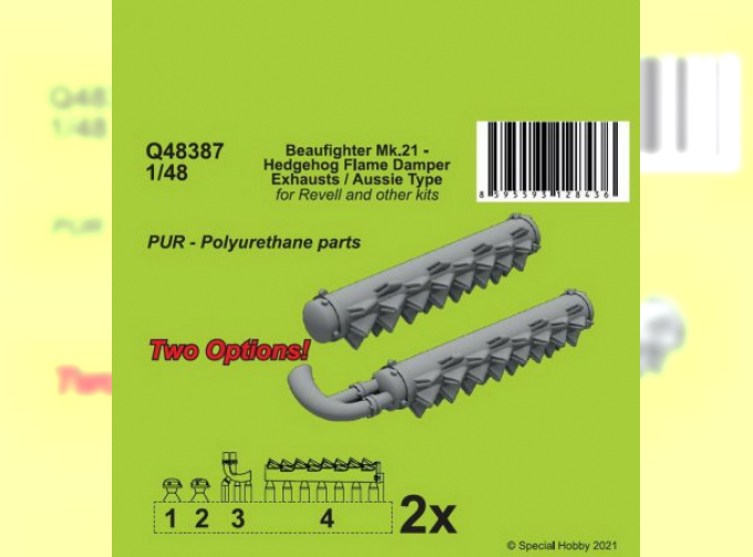 Beaufighter Mk.21 - Hedgehog Flame Damper Exhausts / Aussie Type