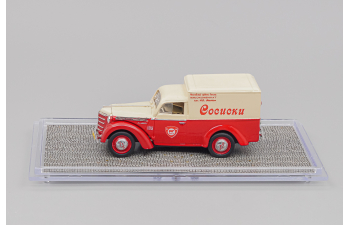 МОСКВИЧ 400-420К Фургон "Сосиски", красный / бежевый