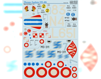 Набор декалей Morane-Saulnier MS.406 Wet decal