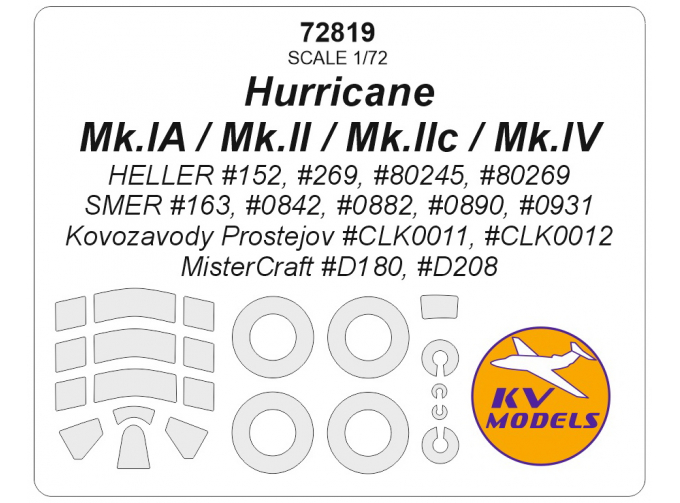 Маска окрасочная Hurricane Mk.IA / Mk.II / Mk.IIc / Mk.IV + маски на диски и колеса