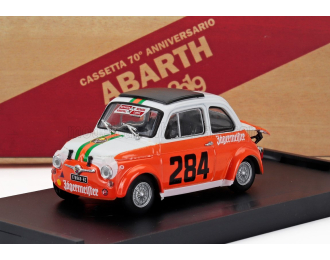 FIAT 500 Abarth 695ss Team Merano Corse Jagermeister №284 Rally Colle Della Maddalena (1973) Renato Menapace, White Orange Green
