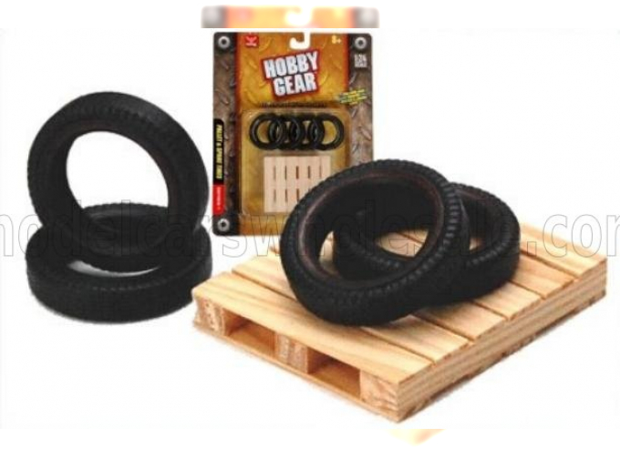 ACCESSORIES Set Bancale In Legno + Pneumatici - Pallet + Spare Tyres, Wood Black