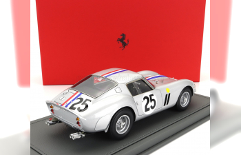 FERRARI 250 Gto 3.0l V12 Coupe Team Ecurie Francorchamps №25 4th 24h Le Mans (1963) Leon Dernier Elde - Pierre Dumay - Con Vetrina - With Showcase, Silver