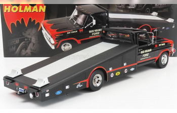 FORD F-350 TRUCK RAMP CAR TRANSPORTER BATCAR (1970), BLACK RED