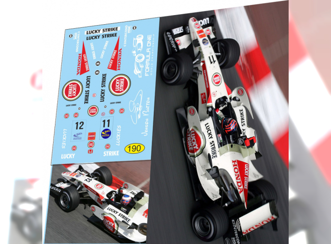 Набор декалей Formula 1 №33 - Honda RA106 - Дженсон Баттон (2006)