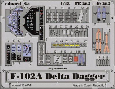Цветное фототравление для F-102A