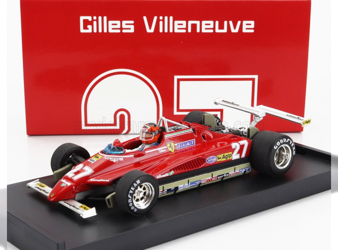 FERRARI F1 126c2 №27 Usa Ovest Long Beach Gp (1982) Gilles Villeneuve - With Driver Figure, Red