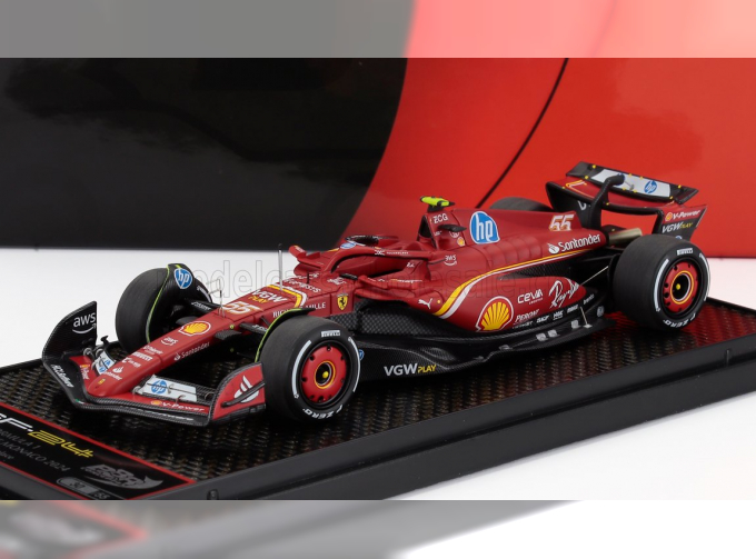 FERRARI F1 Sf-24 Team Scuderia Ferrari №55 3rd Monaco Gp (2024) Carlos Sainz, Red White Yellow