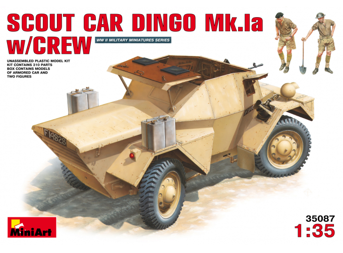 Сборная модель Бронеавтомобиль SCOUT CAR DINGO Mk.1a w/CREW