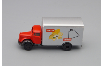 MERCEDES-BENZ L 311 Konsum, red / silver