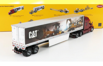 PETERBILT 579 Truck With Cat Mural Trailer 2011, Red Met Silver