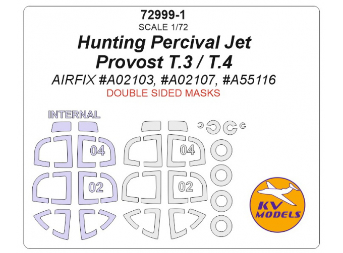 Маска окрасочная для Hunting Percival Jet Provost T.3 / T.4 (AIRFIX #A02103, #A02107, #A55116)